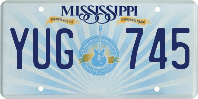MS license plate YUG745