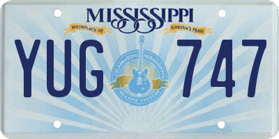 MS license plate YUG747