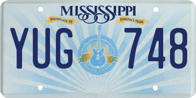 MS license plate YUG748