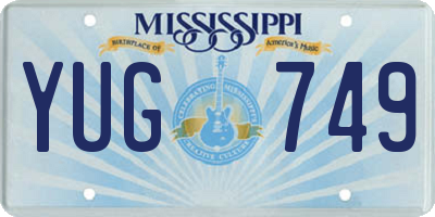 MS license plate YUG749