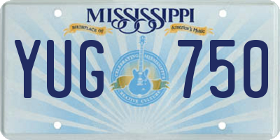 MS license plate YUG750