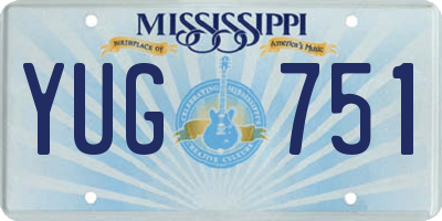 MS license plate YUG751