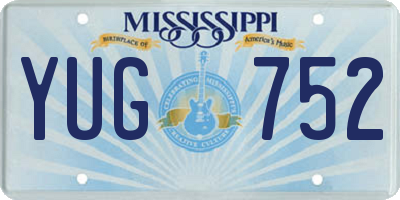 MS license plate YUG752