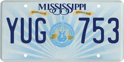 MS license plate YUG753