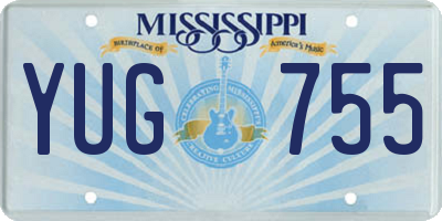 MS license plate YUG755