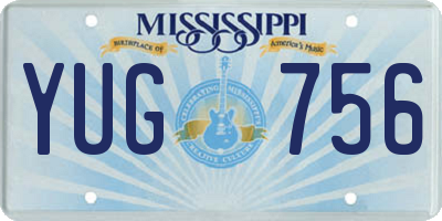 MS license plate YUG756