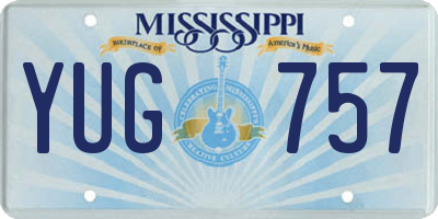 MS license plate YUG757