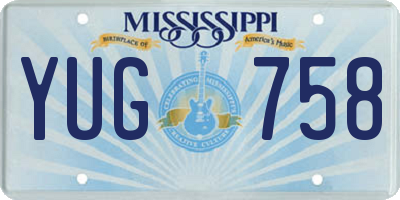 MS license plate YUG758