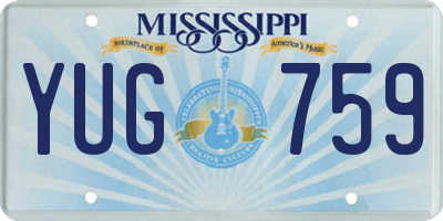 MS license plate YUG759