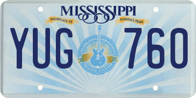 MS license plate YUG760