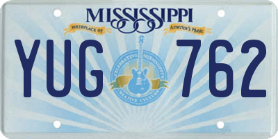 MS license plate YUG762