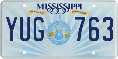 MS license plate YUG763