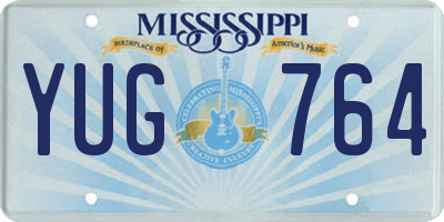 MS license plate YUG764
