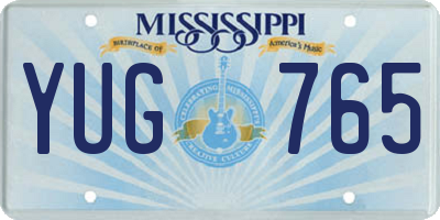 MS license plate YUG765