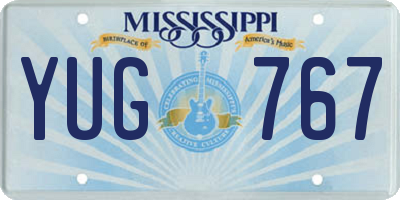 MS license plate YUG767