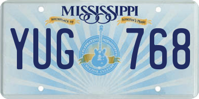 MS license plate YUG768