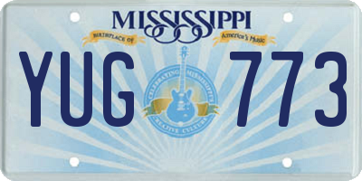 MS license plate YUG773