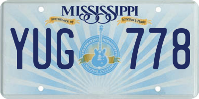 MS license plate YUG778