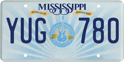 MS license plate YUG780