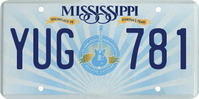 MS license plate YUG781