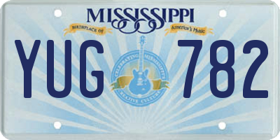 MS license plate YUG782