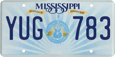 MS license plate YUG783