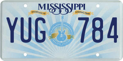MS license plate YUG784