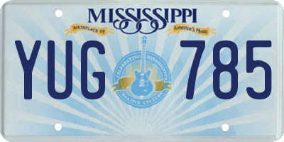 MS license plate YUG785