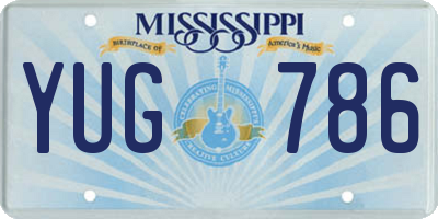 MS license plate YUG786