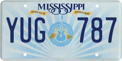 MS license plate YUG787