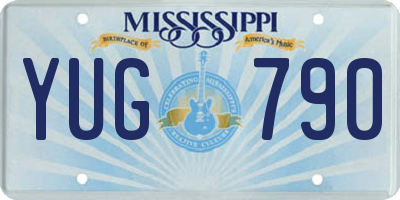 MS license plate YUG790