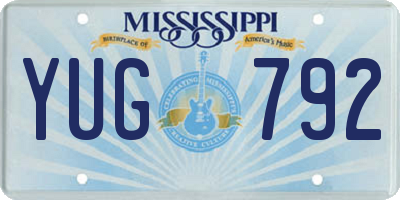 MS license plate YUG792