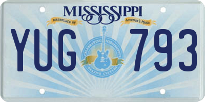 MS license plate YUG793