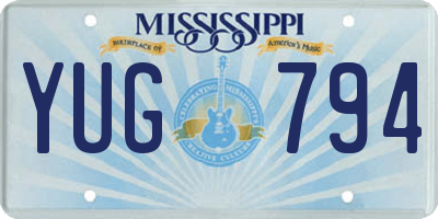 MS license plate YUG794