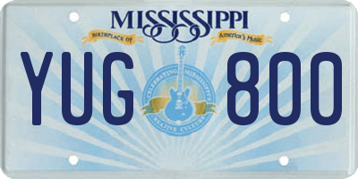 MS license plate YUG800