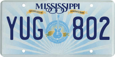 MS license plate YUG802