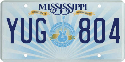 MS license plate YUG804