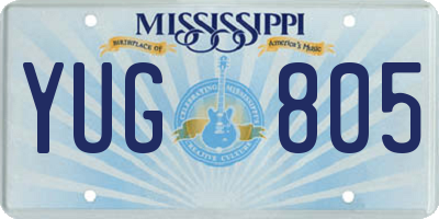 MS license plate YUG805