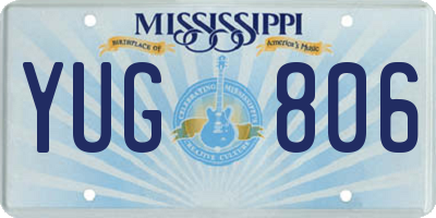 MS license plate YUG806