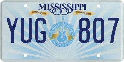 MS license plate YUG807