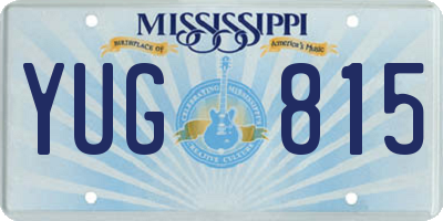 MS license plate YUG815