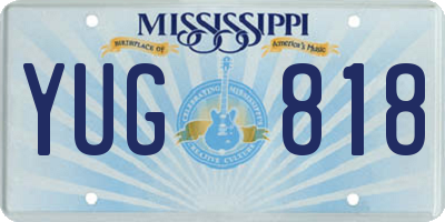 MS license plate YUG818