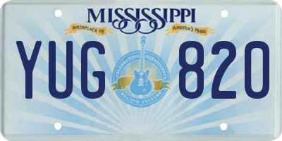 MS license plate YUG820