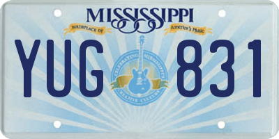 MS license plate YUG831
