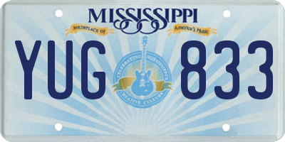 MS license plate YUG833