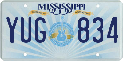 MS license plate YUG834