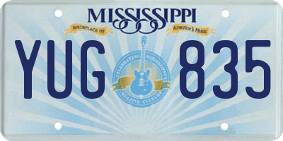 MS license plate YUG835