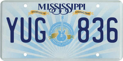 MS license plate YUG836