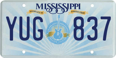 MS license plate YUG837