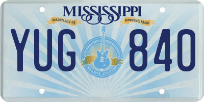 MS license plate YUG840